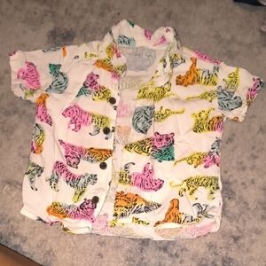 Cat & Jack | Colorful Tiger Print Kids Button Down Shirt